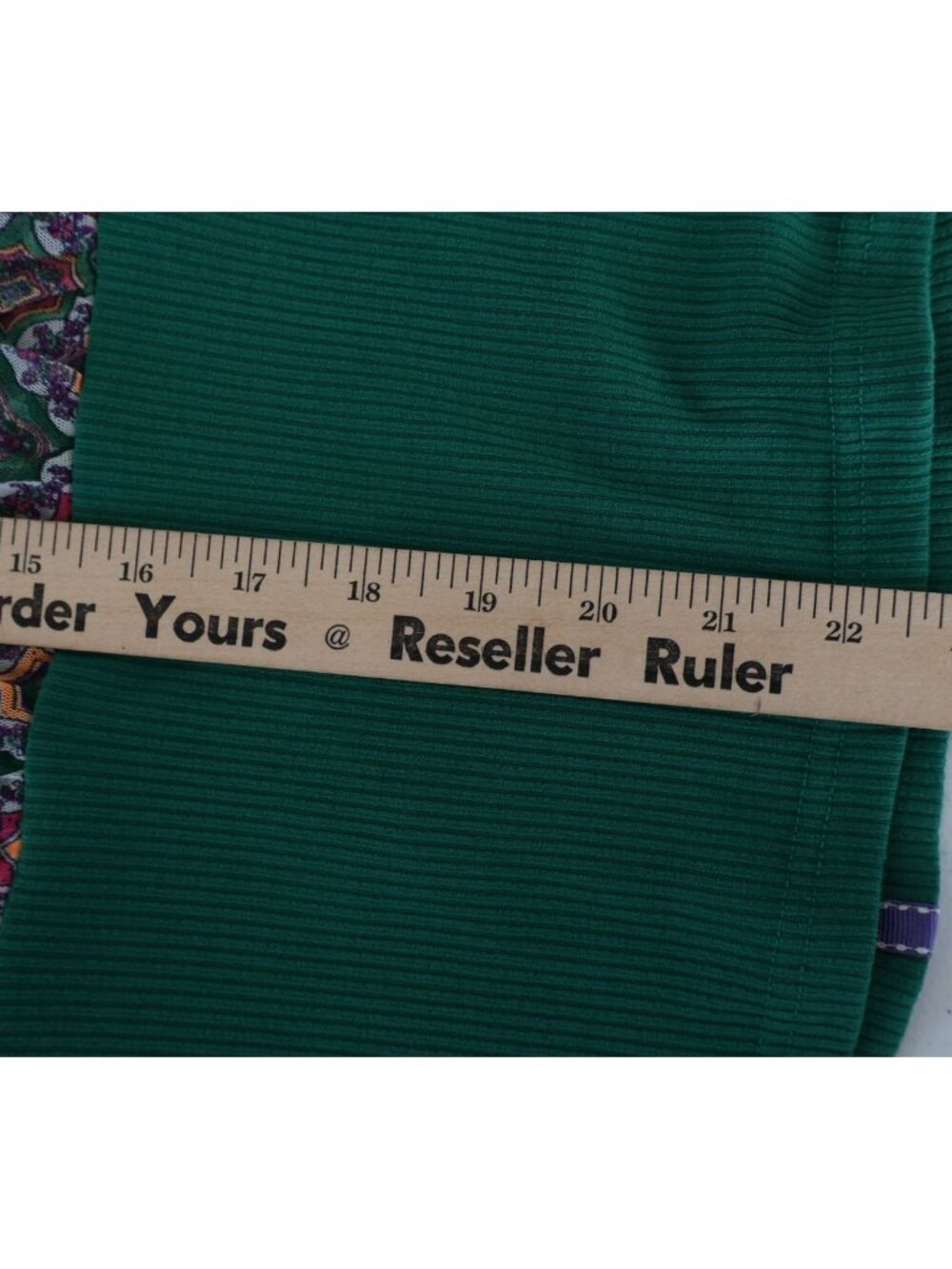 Anac by Kimi Medium Green Medallion Print Chiffon Ribbed Mixed Media Button Top - Picture 11 of 11